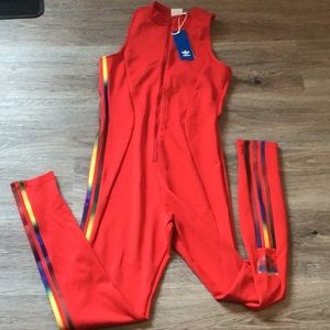 Red adidas jumpsuit